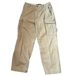 Vintage Abercrombie And Fitch Utilitarian Y2K Grunge Tan Cargo Jeans 34R